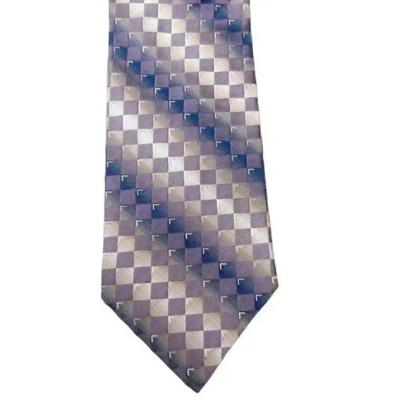 Gianfranco Valentino Silk Tie Purple Print - Picture 2 of 6
